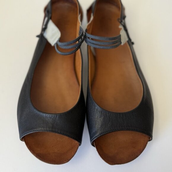 Spring Step Womens Aside Mary Jane Sandal SZ 40/9-9.5 Black White Leather Flat - Picture 1 of 16
